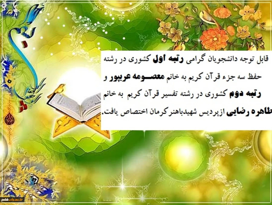 رتبه های برترسال 93 پردیس شهید باهنر کرمان