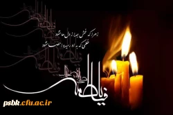 در جهان تا زنده ام گویم ثنای فاطمه / دست حاجت می برم سوی خدای فاطمه
گر برای درد بی درمان مداوا طالبی / رایگان درمان کند دارالشفای فاطمه . . .
ایام شهادت حضرت فاطمه الزهرا(س) تسلیت باد